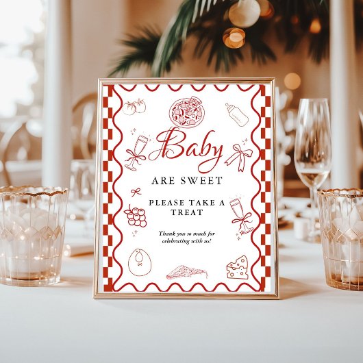 Pizza special delivery baby shower Favor sign Poster