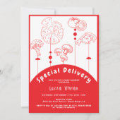 Pizza Speciale Bezorging Baby Shower Kaart (Voorkant)