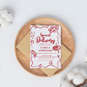 Pizza, speciale bezorging baby shower uitnodiging