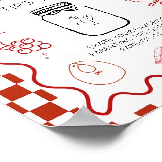 Pizza speciale deliv Ouderschap tips Jar Baby show Poster (Hoek)