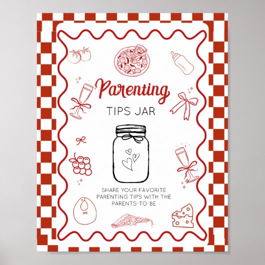 Pizza speciale deliv Ouderschap tips Jar Baby show Poster (Voorkant)
