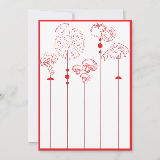 Pizza speciale levering Baby shower Bedankkaart (Achterkant)