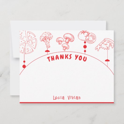 Pizza speciale levering Baby shower leeg Bedankkaart (Voorkant)