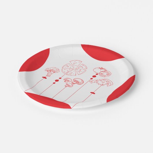 Pizza speciale levering Baby shower Papieren Bordje (Gekanteld)