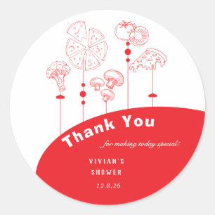 Pizza speciale levering Dank u Classic Ronde Sticker