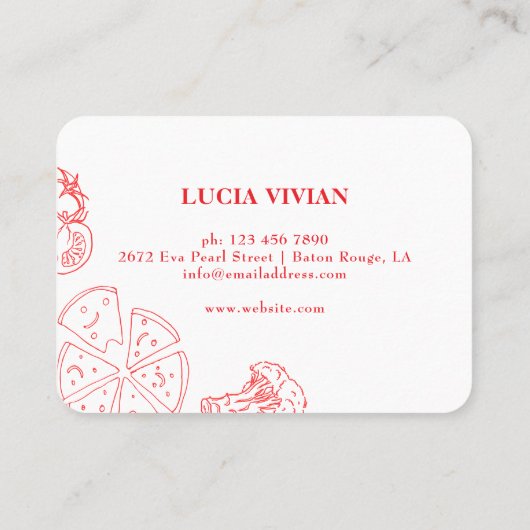 Pizza speciale levering Visitekaartje (Achterkant)