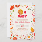 Pizza & Speentjes Barbecue Baby Shower Kaart (Voorkant)