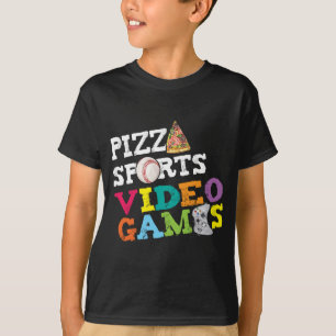 Pizza Sport Videogames Video Gamer Eten Sport L T-shirt