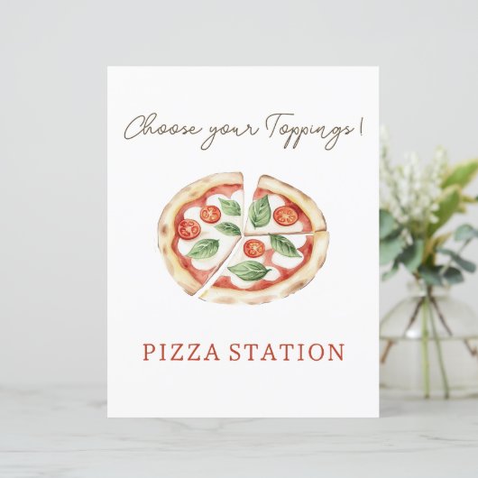 Pizza Station Custom Table Sign (Staand voorkant)