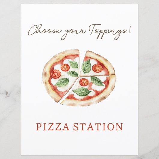 Pizza Station Custom Table Sign (Voorkant)