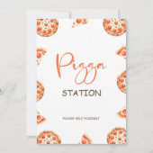 Pizza Station teken, Pizza 1e Verjaardagsfeest tek Kaart (Voorkant)