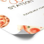 Pizza Station teken, Pizza 1e Verjaardagsfeest tek Poster (Hoek)