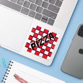 PIZZA-STICKER STICKER (Laptop met iPhone)