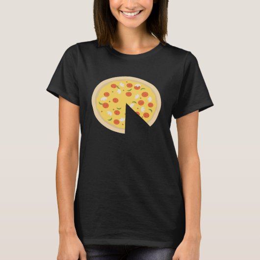 pizza stuk plak ontbrekende vader zoon schattig t-shirt (Voorkant)