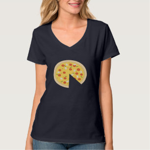 pizza stuk plak vermist vader zoon grappig Schatti T-shirt