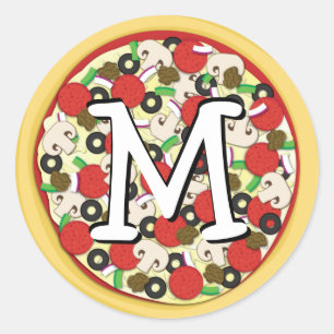 Pizza Supreme Combo Cute Kind Envelope Seal Sticke Ronde Sticker