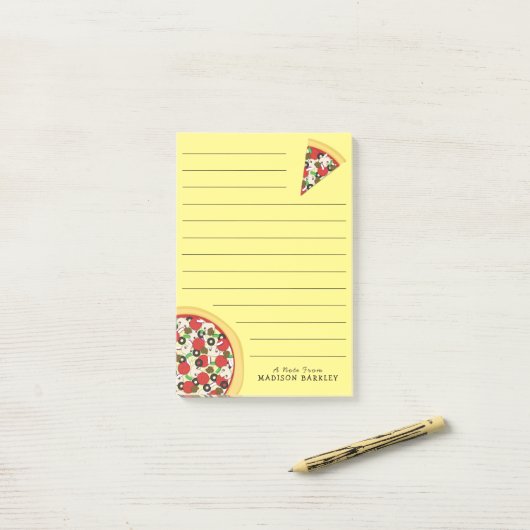 Pizza Supreme Combo Cute Kinder Food Post-it® Notes (Op bureau)