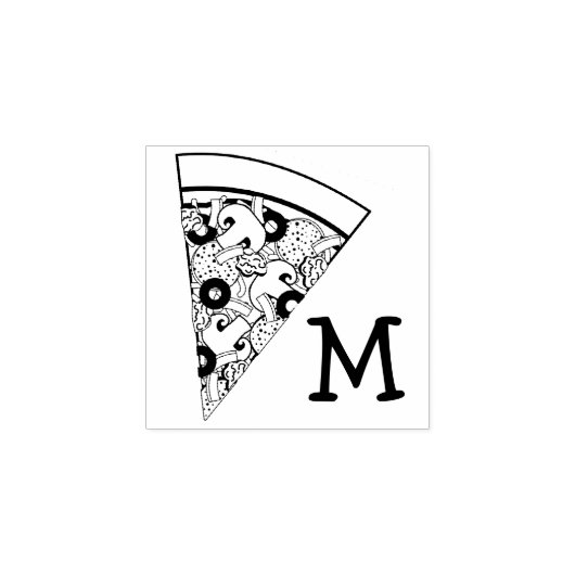 Pizza Supreme Combo Leuk Kind Voedsel Monogram Ini Rubberstempel (Afrduk)