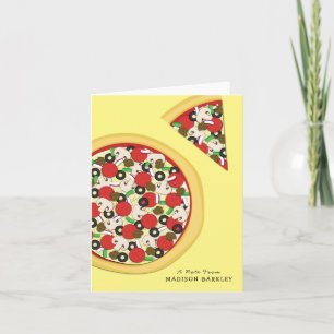Pizza Supreme Combo Schattigee Kinder eten Briefpa Notitiekaartje