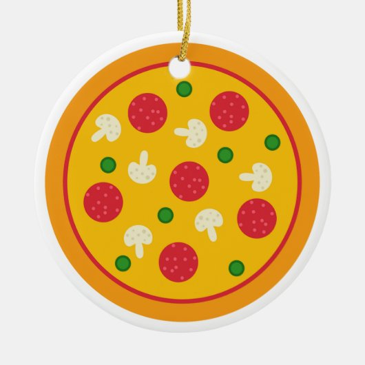 Pizza Taart Keramisch Ornament (Voorkant)