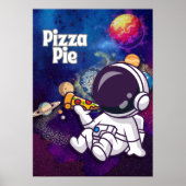 Pizza Taart leuk astronaut muurkunst Poster (Voorkant)