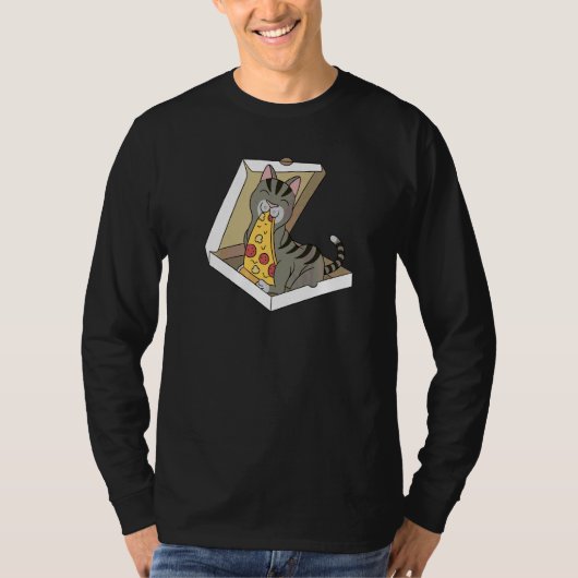 Pizza Tabby Kat Huisdier   T-shirt (Voorkant)