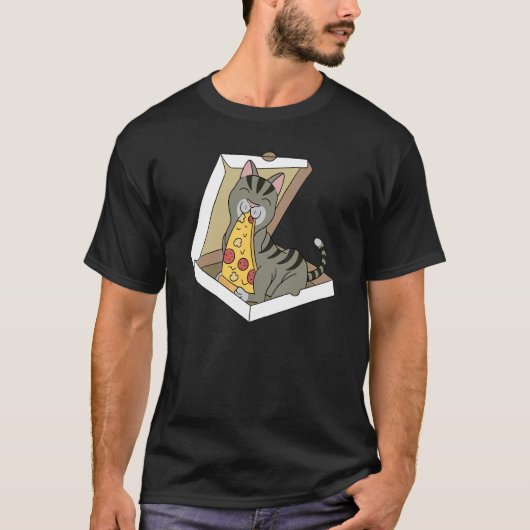Pizza Tabby Kat Huisdier T-shirt (Voorkant)
