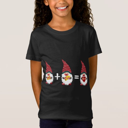 Pizza Taco Gnome Heart Funny Kerstfeest Foodie & G T-shirt (Voorkant)