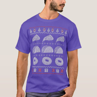 Pizza Tacos Donut S.A. voor Mannen met kerstcadeau T-shirt