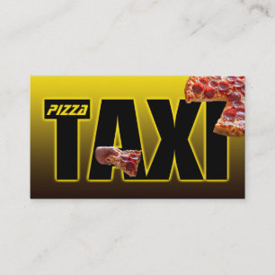 Pizza taxi pizza delivery service taxi pizza cab visitekaartje