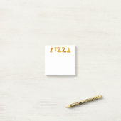 Pizza Tekst gemaakt van Slices Post-it® Notes (Op bureau)