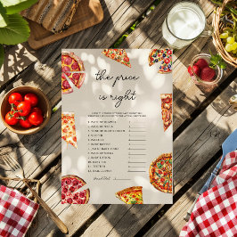 Pizza The Price is Right Baby Shower Spelkaart Kaart