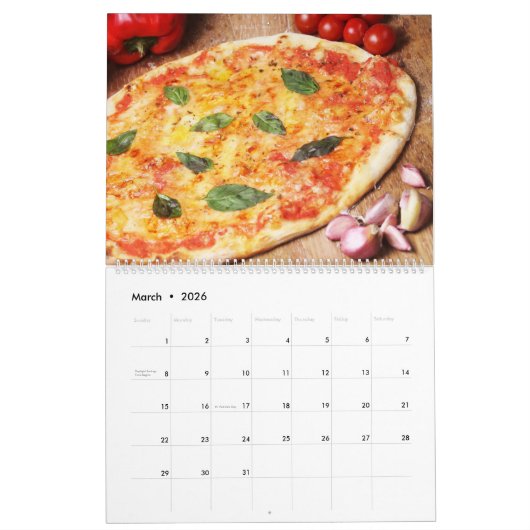Pizza Thema 2025 Muur Kalender Gift (Mar 2026)