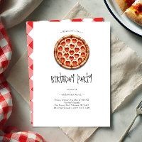 Pizza thema Casual verjaardagsuitnodigingen