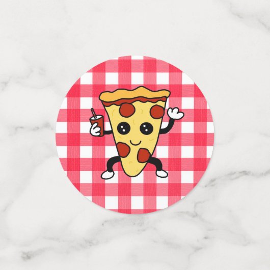 Pizza thema verjaardagsfeestje gepersonaliseerd confetti (Kleine voorkant)