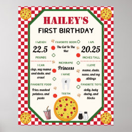 Pizza Thése Baby's eerste verjaardag Poster van mi