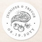 Pizza ThMED Gourmet | Luiers Ronde Kartonnen Onderzetter (Voorkant)