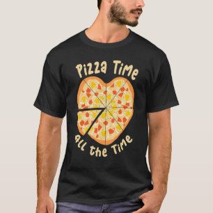 Pizza Tijd Altijd Pizza Hart Valentijnsdag T-shirt