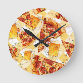 Pizza tijd Bier tijd Ronde Klok