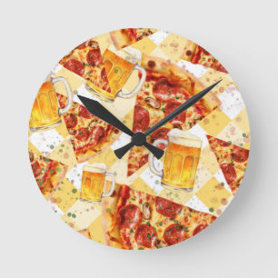 Pizza tijd Bier tijd Ronde Klok