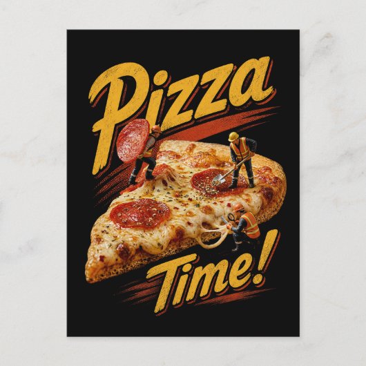 Pizza Tijd! Briefkaart (Voorkant)