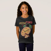 Pizza Tijd Grappig Pizza Wekker Pizza Italiaans F T-shirt (Voorkant volledig)