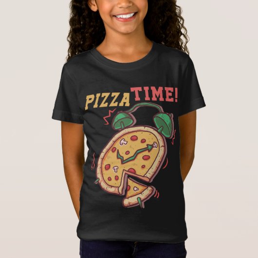 Pizza Tijd Grappig Pizza Wekker Pizza Italiaans F T-shirt (Voorkant)