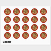 Pizza Tijd - Laten we een pizza bestellen! Ronde Sticker (Vel)