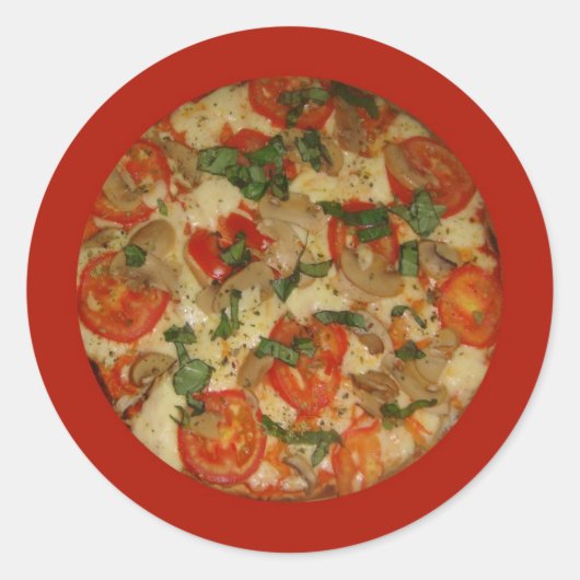 Pizza Tijd - Laten we een pizza bestellen! Ronde Sticker (Voorkant)