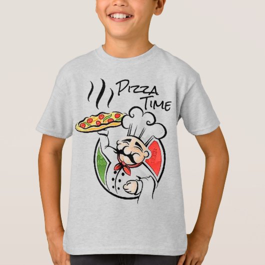 Pizza Time Boy's Basic T-shirt (Voorkant)