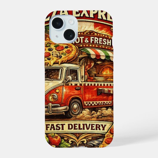 Pizza Time Funny Phone Case – Pizza Lover Design iPhone 15 Case (Achterkant)