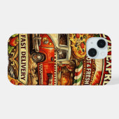 Pizza Time Grappige Hoes voor Telefoon – Ontwerp v iPhone 15 Case (Achterkant horizontaal)