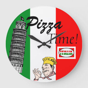 Pizza Time-Italiaanse vlag Grote Klok