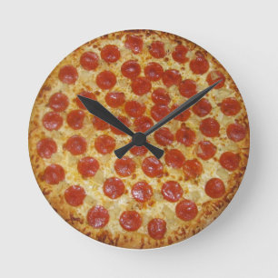 Pizza Time Pizza Clock Ronde Klok